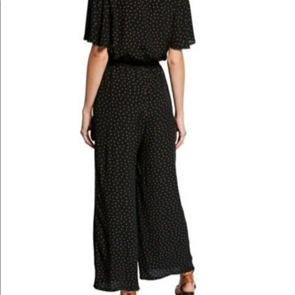 SANCTUARY Black Polka Dot Wide Leg Jumpsuit